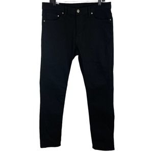 & Denim Slim Coupe Etroite Mens Size 34 x 32 Black Denim Jeans